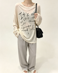 Women Letter Heart Print Long Sleeve Sun Protection Top