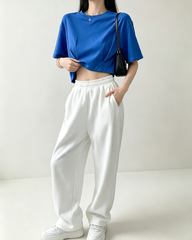 Women Loose Cropped Short Sleeve T-Shirt