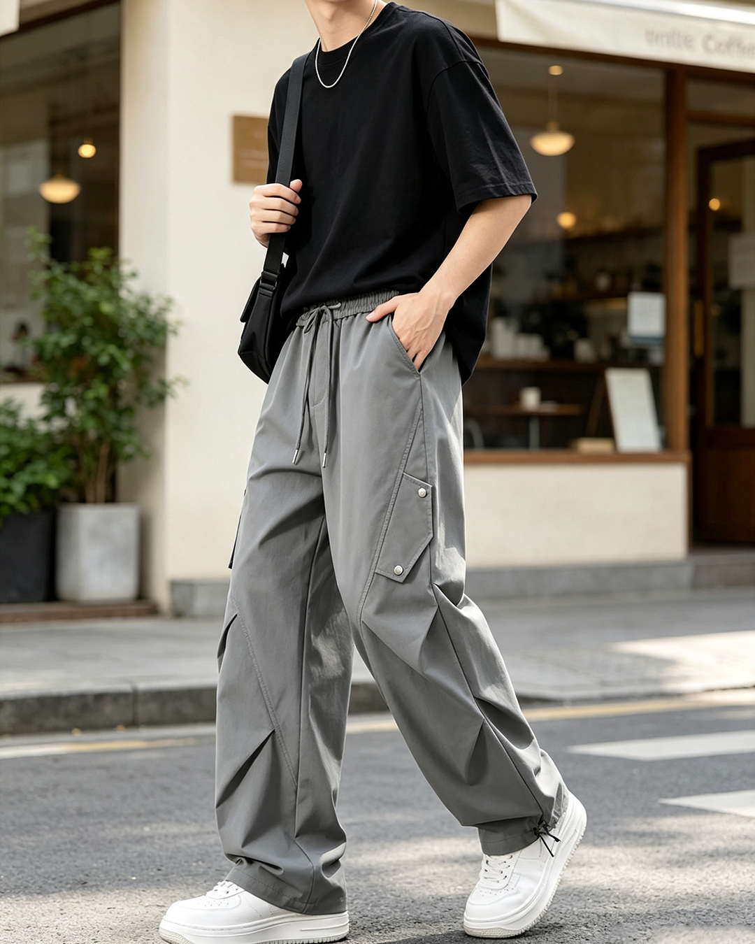 Men Tactical Cargo Parachute Pants