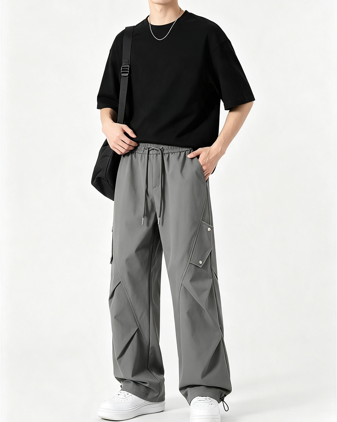 Men Tactical Cargo Parachute Pants