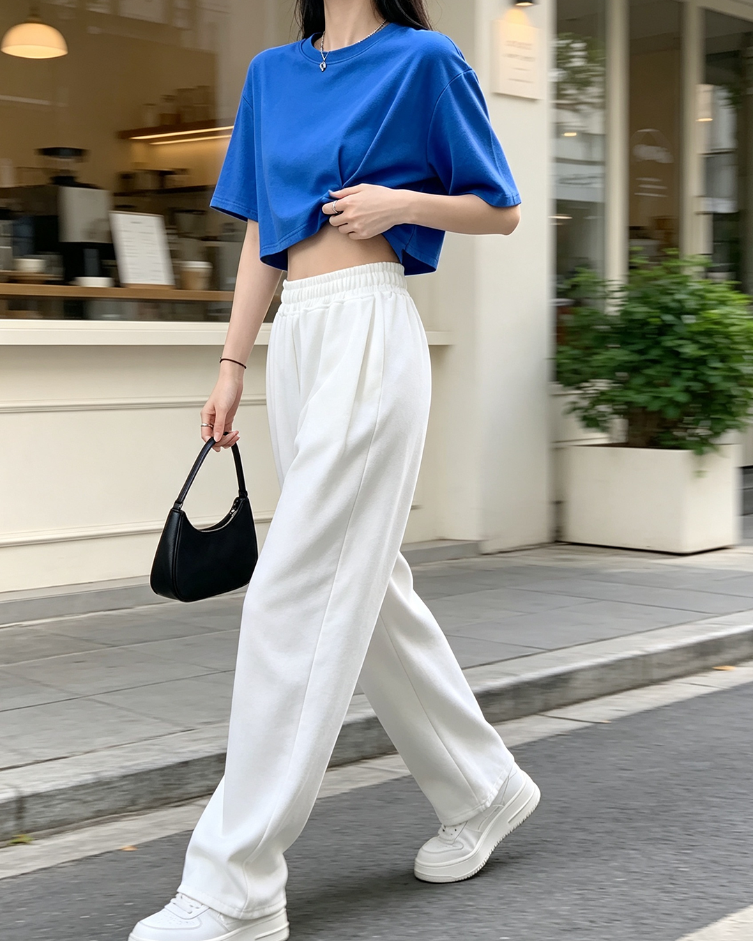 Women Loose Cropped Short Sleeve T-Shirt