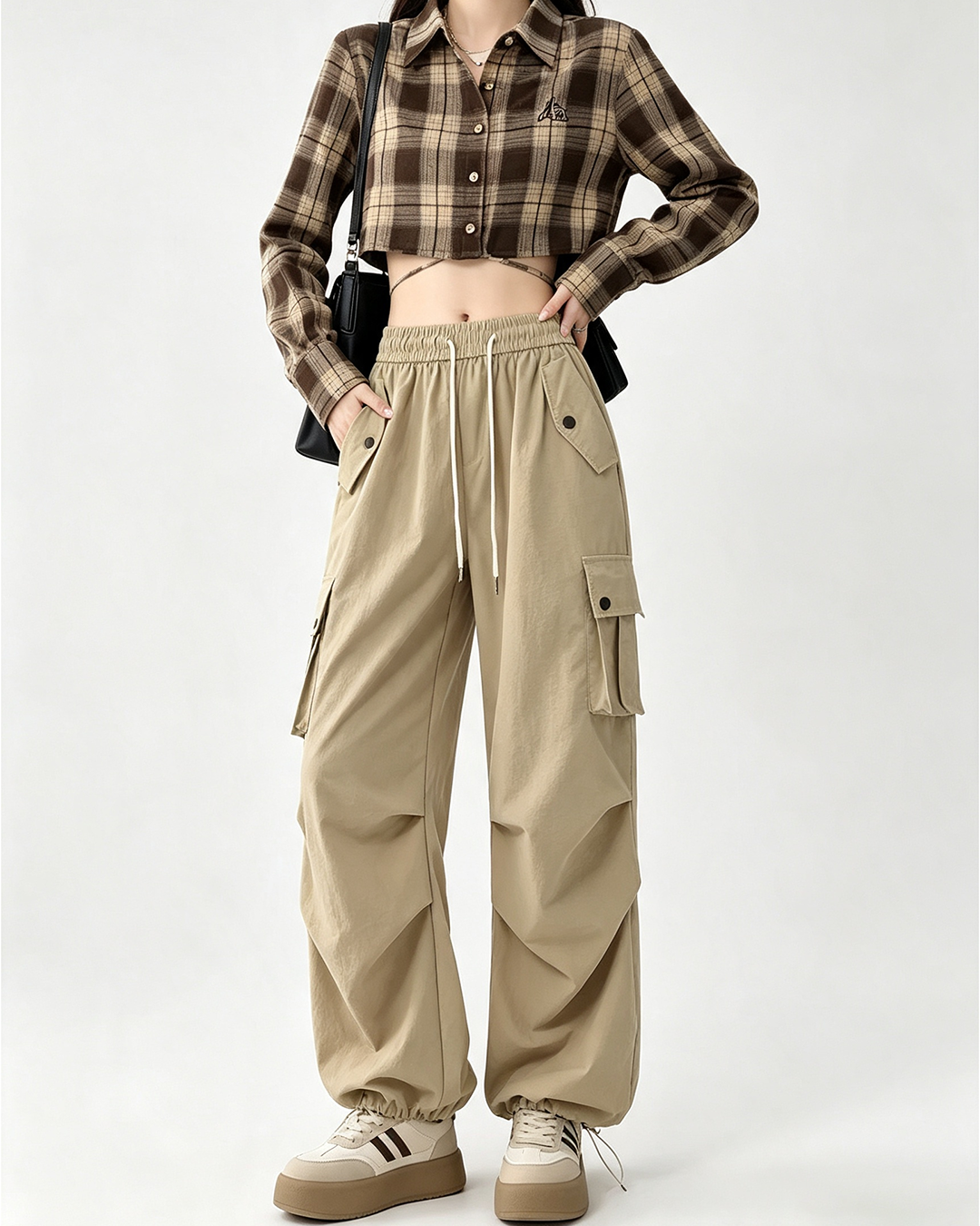 Women Parachute Cargo Pants